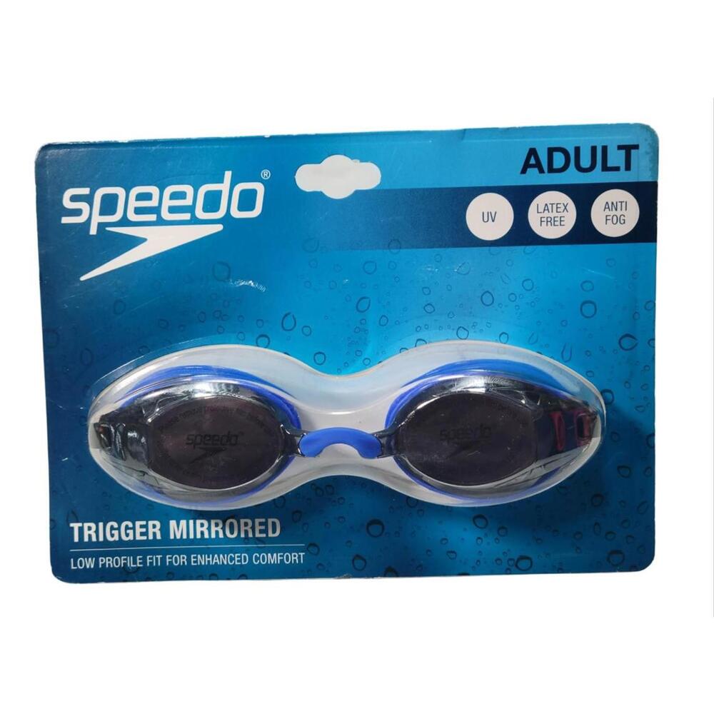 Speedo Adult Trigger Non-Mirrored Swim Goggles Low Profile UV Protection Blue